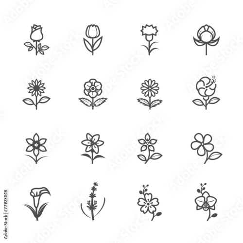 Flower Icons for Pattern