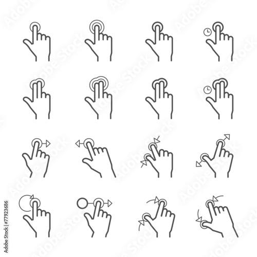 Touch Gestures Icons