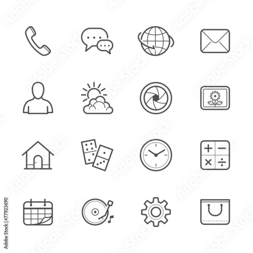 Main Icons for Mobile Phone and Application