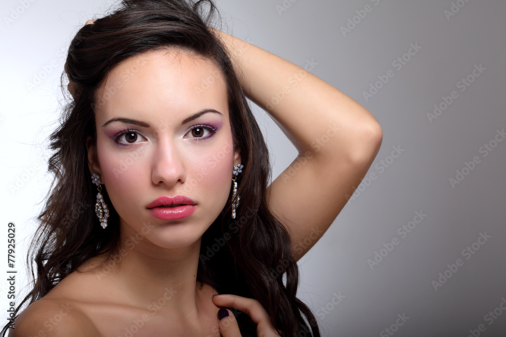 Indoor fashion portrait of beautiful young woman Indoor fashion portrait of beautiful young woman