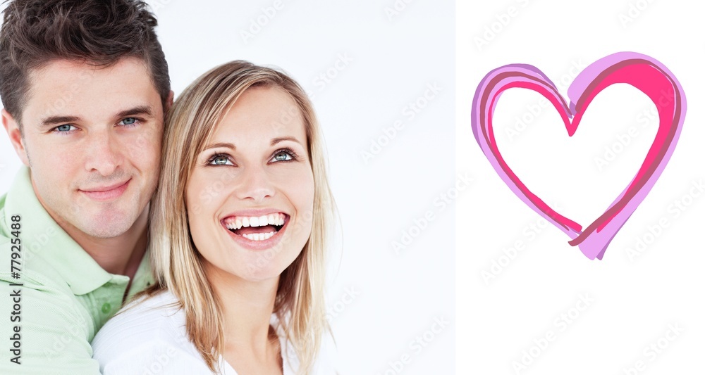 Composite image of cute valentines couple Composite image of cute valentines couple