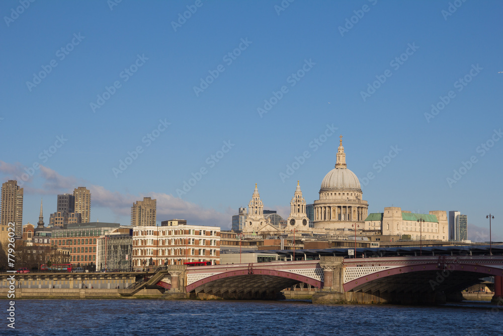 The Cathedral of St. Paul on the river Thames
