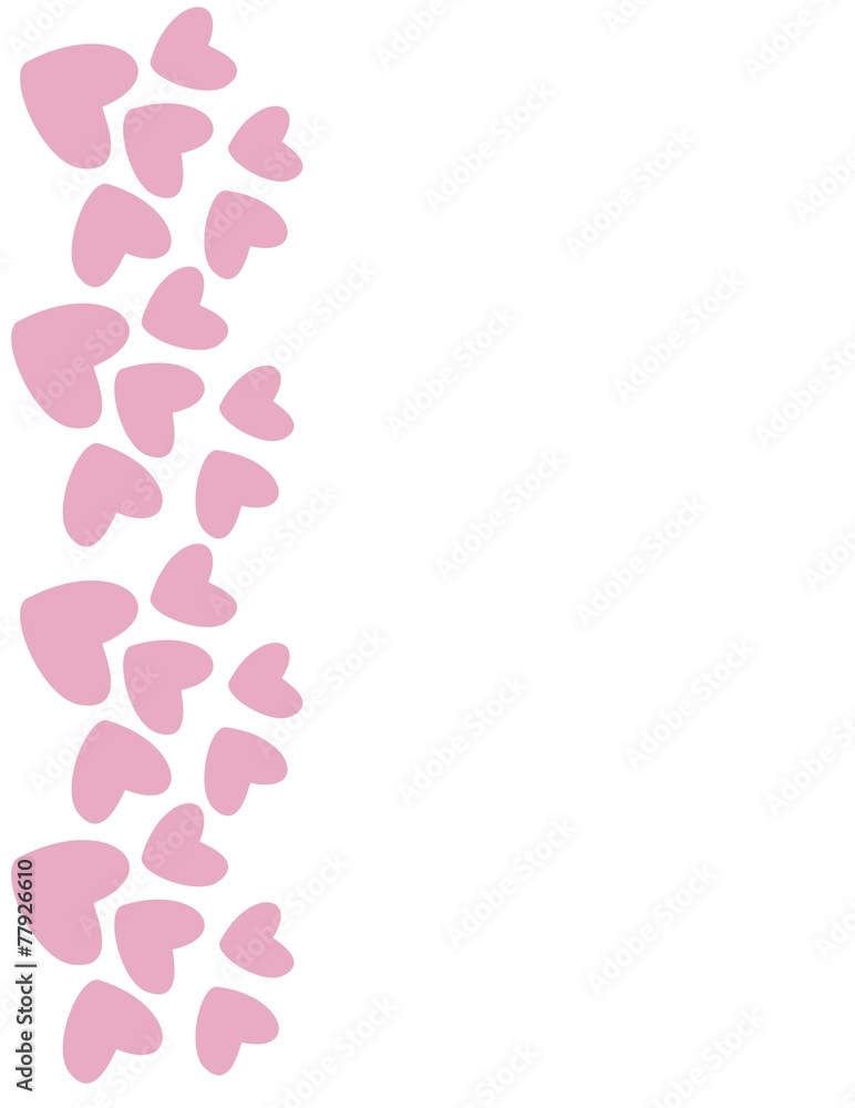 Pink heart border. Vector.
