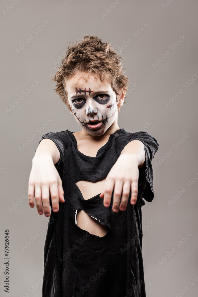 Screaming walking dead zombie child boy Screaming walking dead zombie child boy