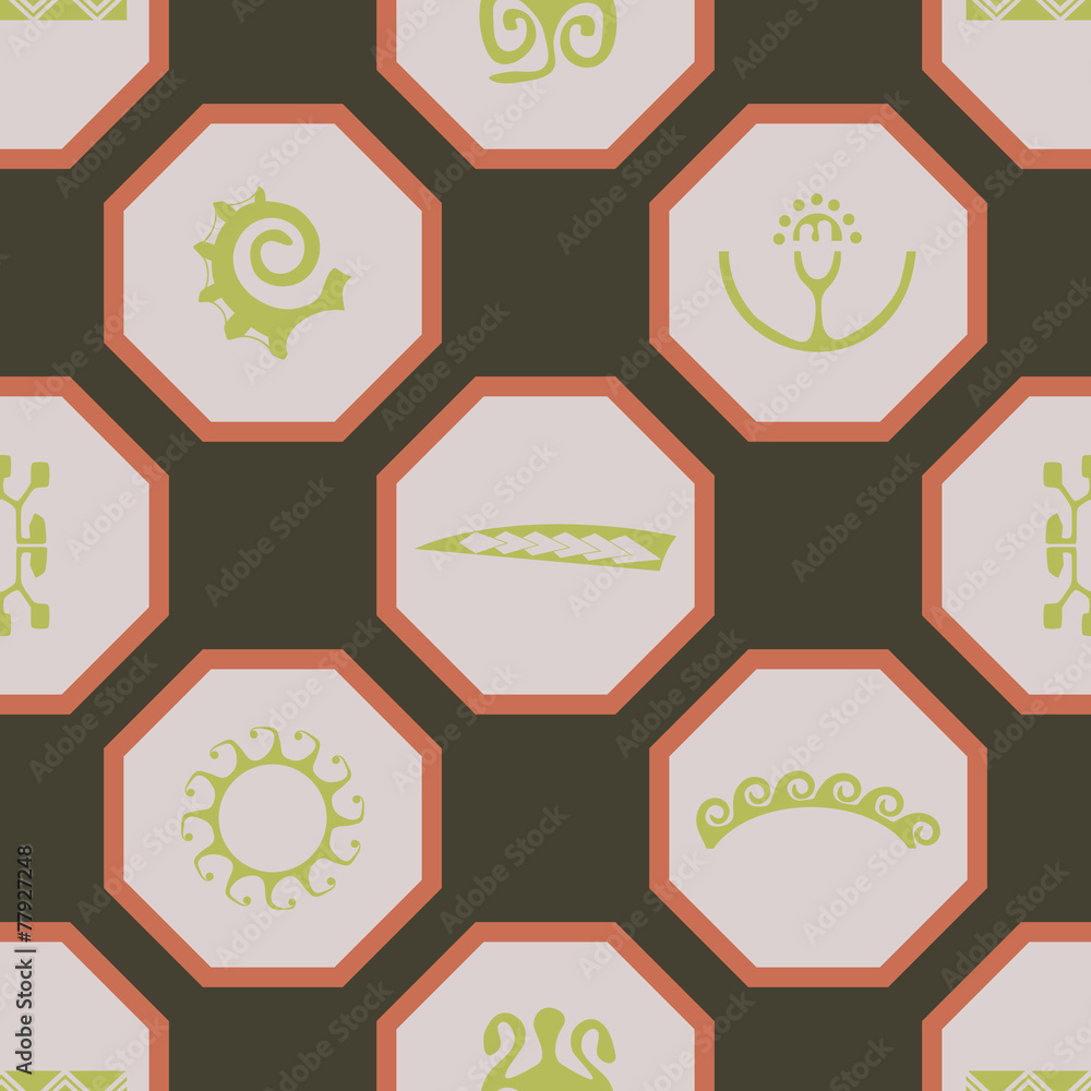 Seamless background with Polynesian tattoo symbols Seamless background with Polynesian tattoo symbols