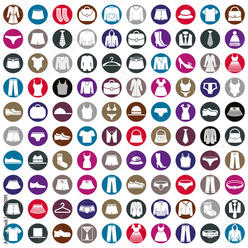 Clothes icons vector collection, vector icon set of fashion sign