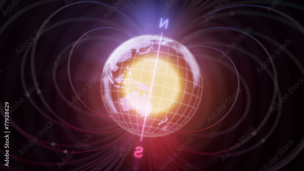 3d Earth with magnetic field 3d Earth with magnetic field