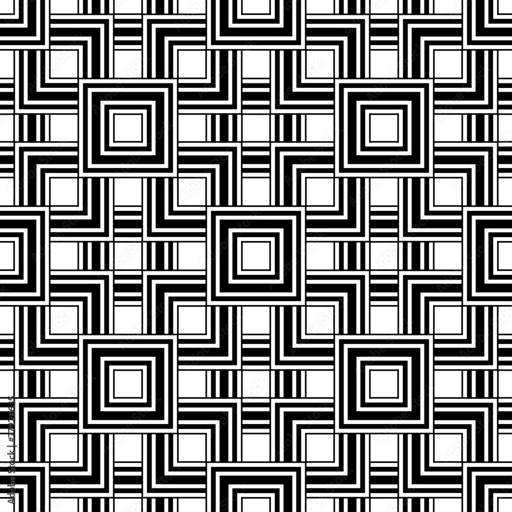 Seamless geometric pattern, black and white simple vector backgr Seamless geometric pattern, black and white simple vector backgr