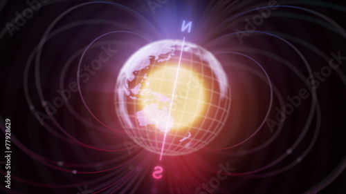 3d Earth with magnetic field