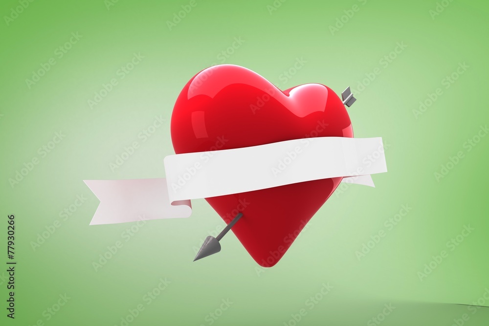 Composite image of heart with scroll Composite image of heart with scroll