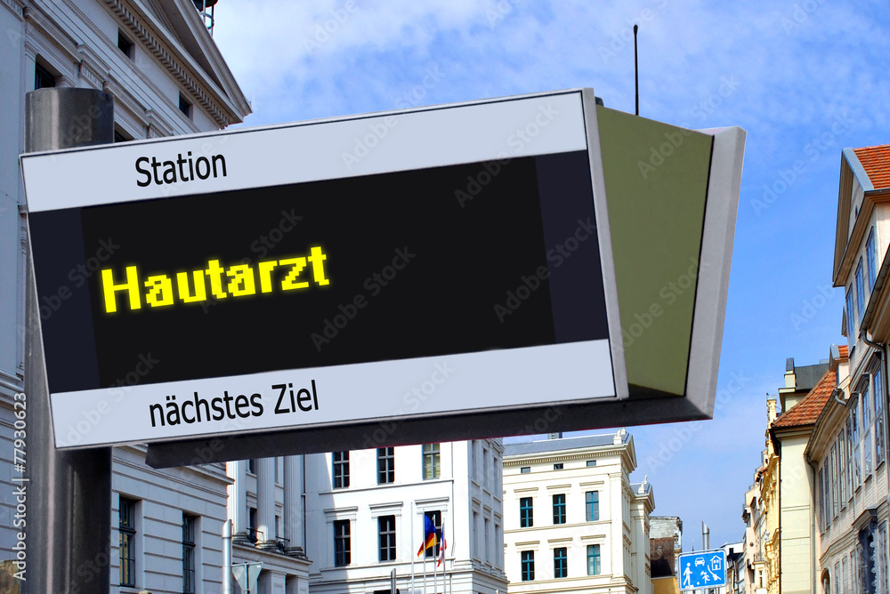 Fototapeta premium Anzeigetafel 7 - Hautarzt