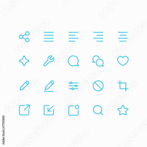 Outline vector icons for web and mobile