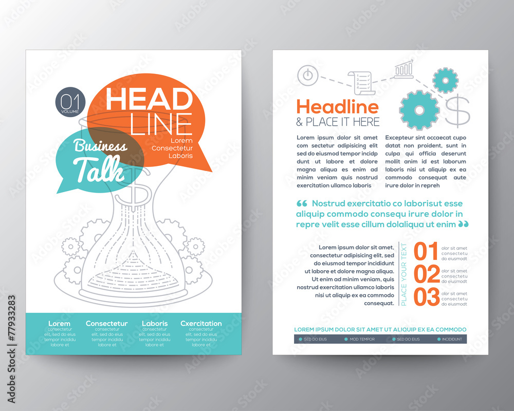 Obraz premium Brochure Flyer design Layout template with business concept