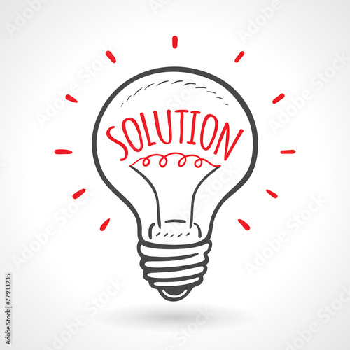 Solution Bulb Hand Drawn Idea Concept