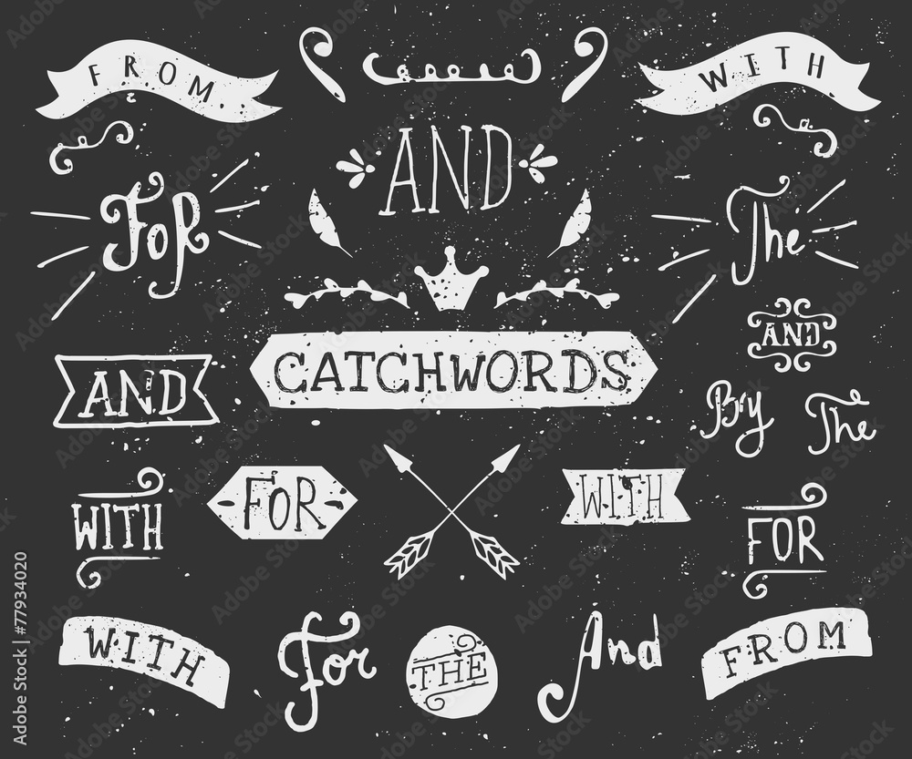 Fototapeta premium Hand Drawn Chalkboard Catchwords