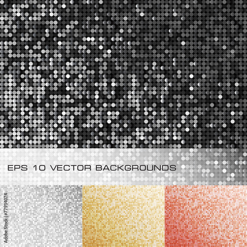 Slika na platnu Set of sparkle sequin backgrounds