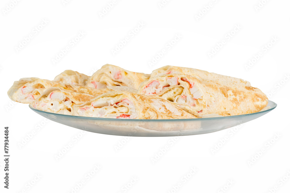 Fototapeta premium roll with crab meat