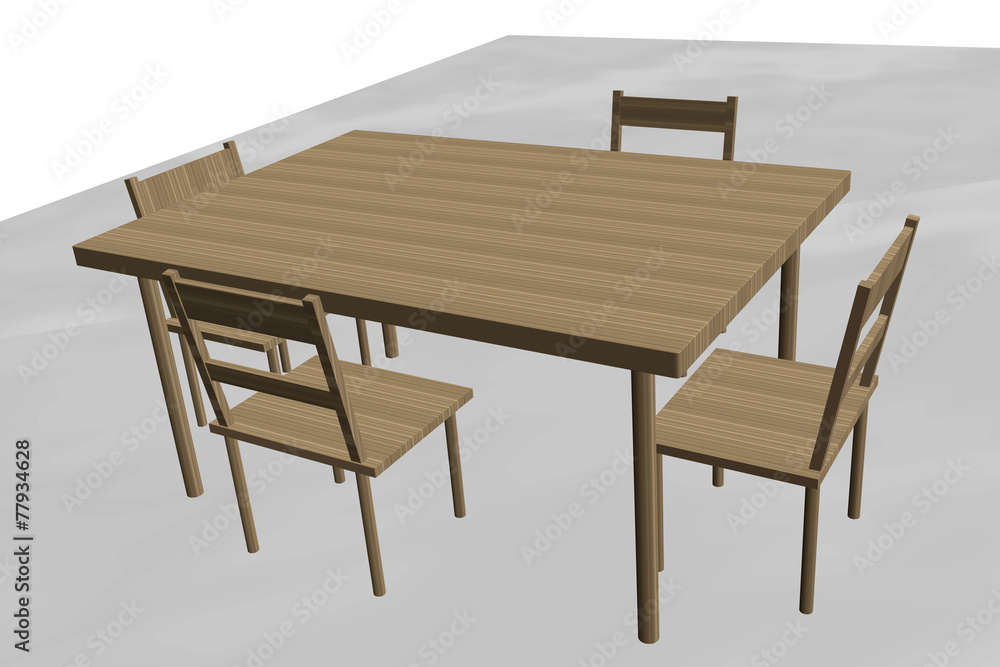 Table with four chairs Table with four chairs