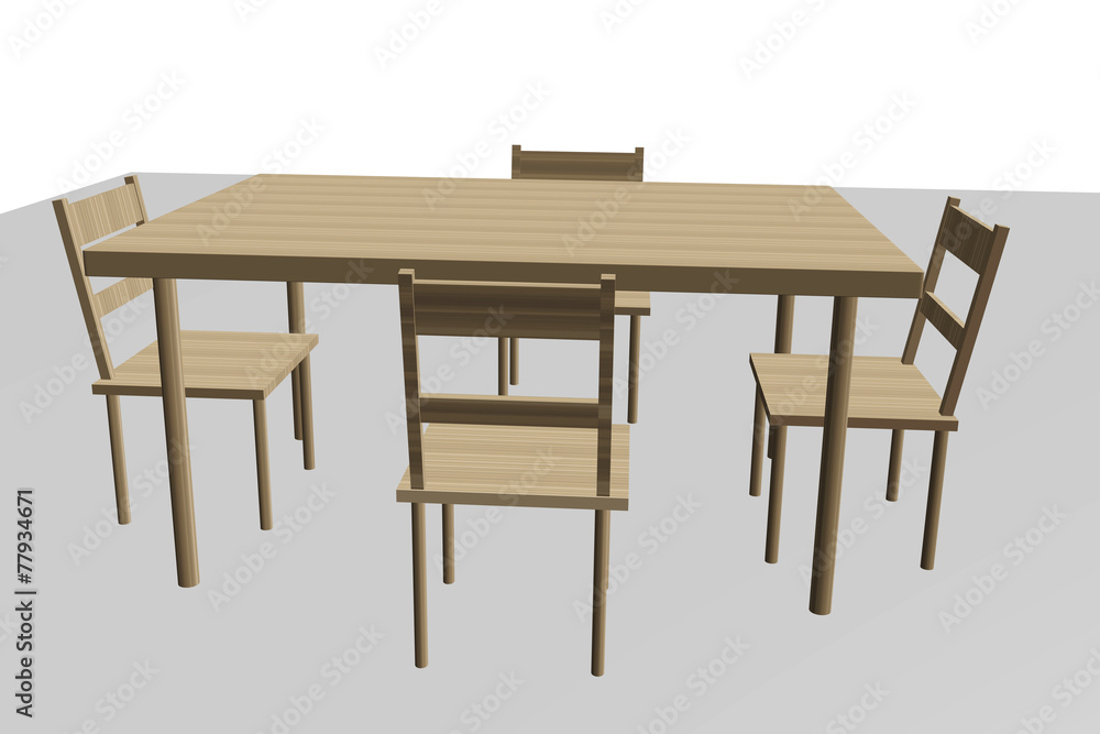 Table with four chairs Table with four chairs