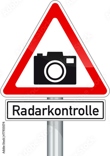 Obraz na płótnie Schild Vorsicht Radarkontrolle w salonie