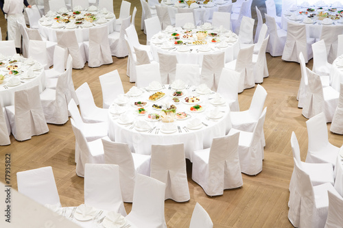 Beautifully organized event - served banquet tables