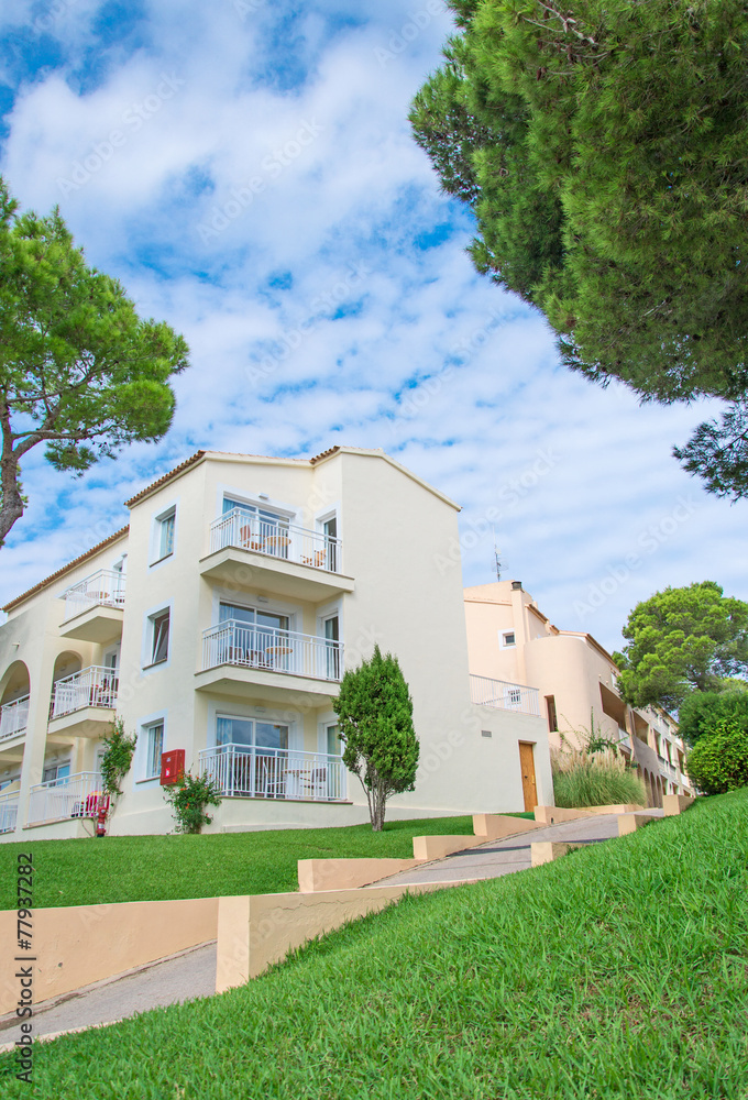 View of modern villa on resorts. View of modern villa on resorts.