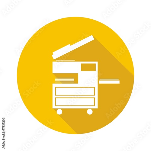 Icono fotocopiadora amarillo botón sombra