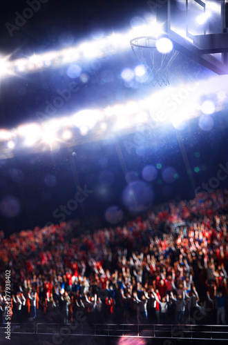 Grand basketball arena with spectators