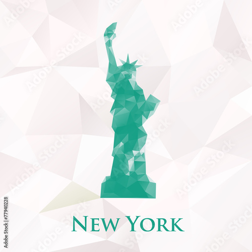 Vector polygonal statue of liberty new york symbol.