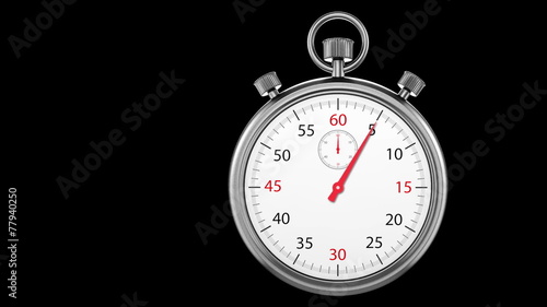 Stopwatch Loop Realtime. Realistic stopwatch animation in