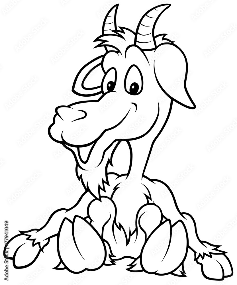 Sitting Cheerful Goat Sitting Cheerful Goat