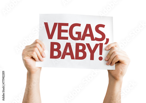 Photography Vegas, Baby! card isolated on white background