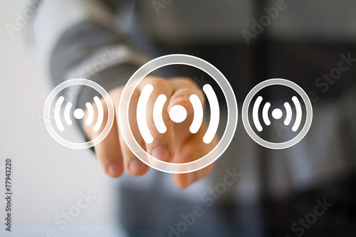 Business button Wifi icon connection signal web