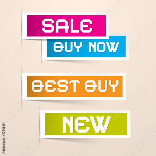 Colorful Paper Vector Business Sale Labels