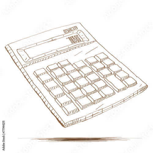 Hand drawn vector illustration of a calculator