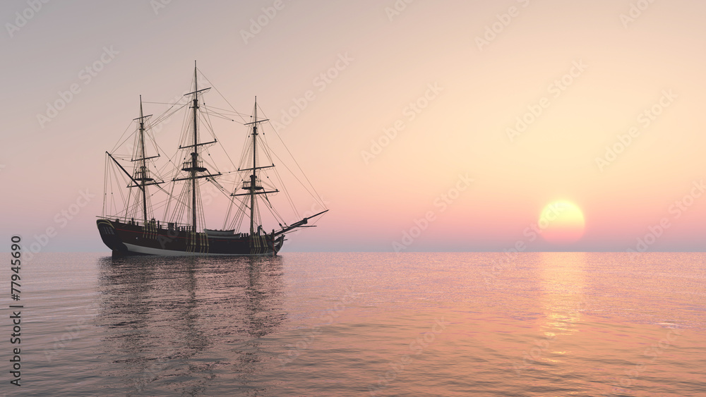 Segelschiff vor Anker