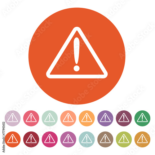 The attention icon. Danger symbol. Flat