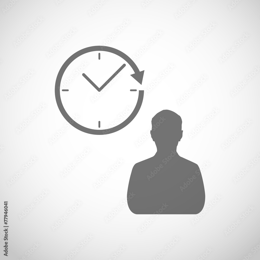 Time icon on gray background Time icon on gray background
