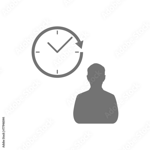 Time icon on gray background