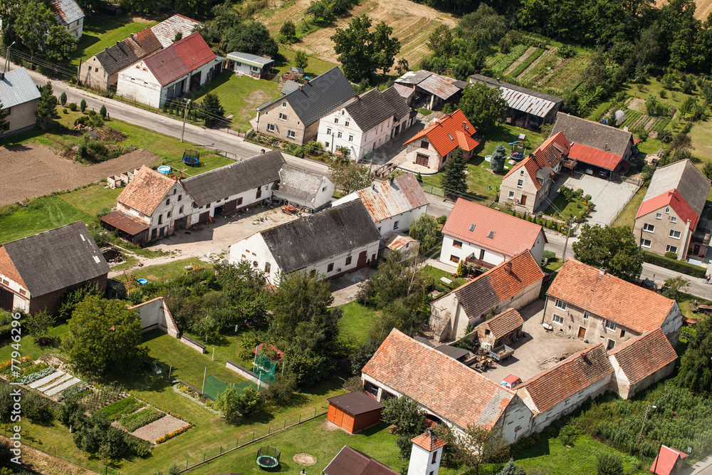 Aerial view of   Piotrowice Nyskie village