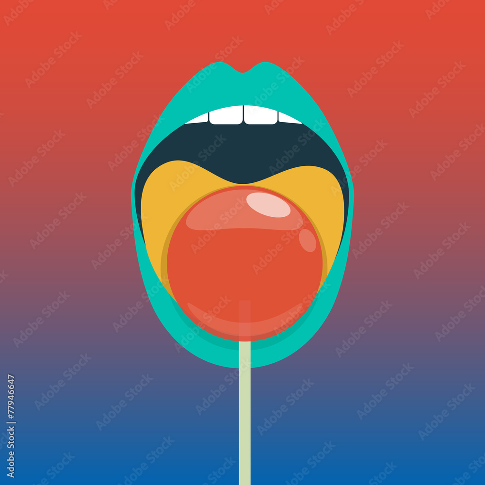 Mouth licking lollipop