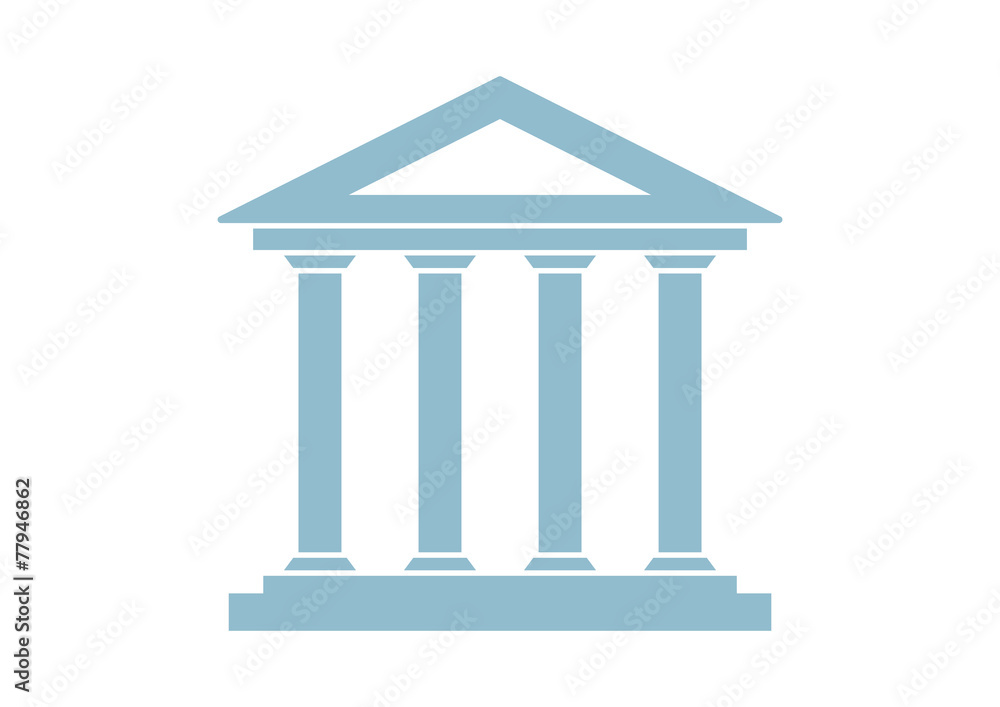Historical building icon on white background Historical building icon on white background