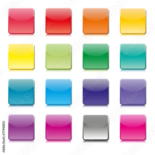 Set of templates of color icons, vector illustration.