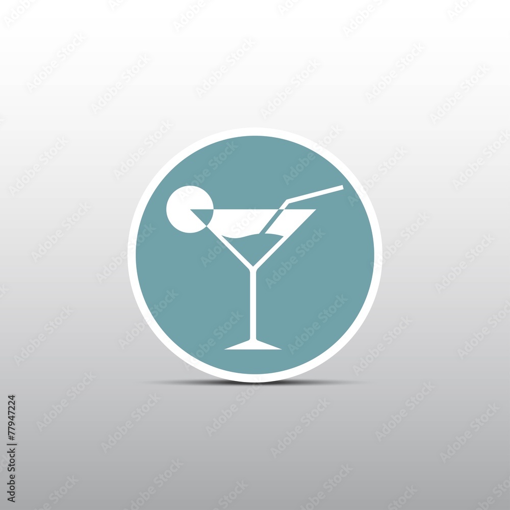 white cocktail icon in the circle white cocktail icon in the circle