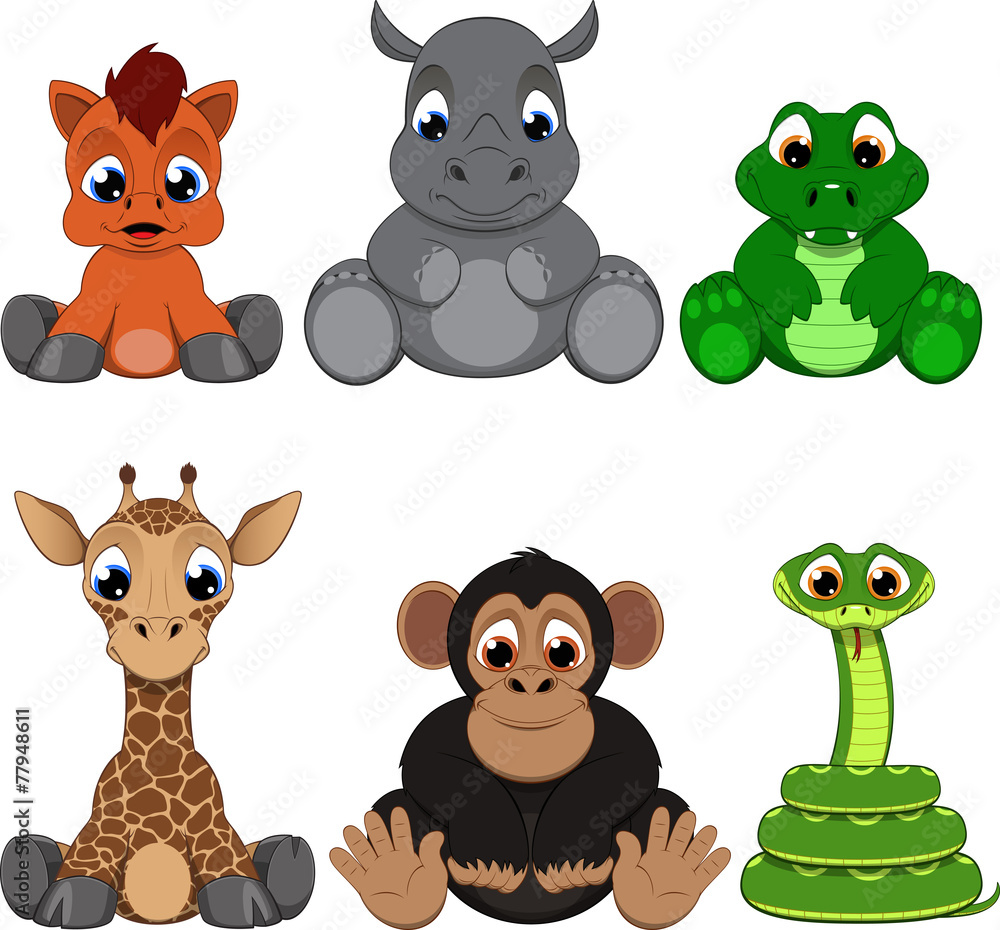 Obraz premium Cute colorful exotic animals