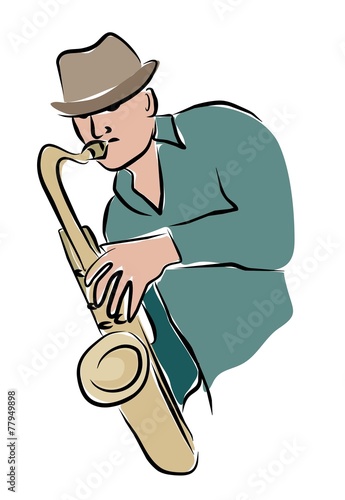 arty sax player