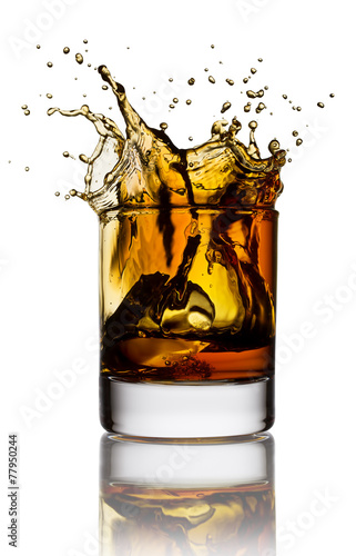 Whisky splash isolated on a white background