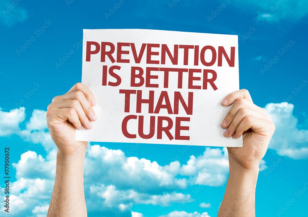 Prevention is Better than Cure card with sky background Prevention is Better than Cure card with sky background
