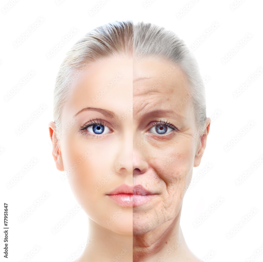 Obraz premium Old and young woman isolated on white