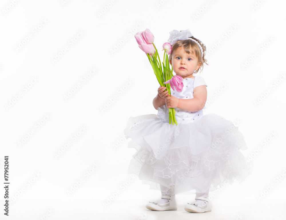 Little girl with flowers Little girl with flowers